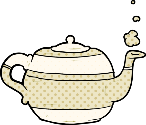 Bir insan tarafından çizilmiş çay demliği.