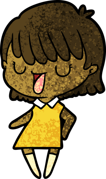 Bir insan tarafından çizilmiş karikatür kadın.