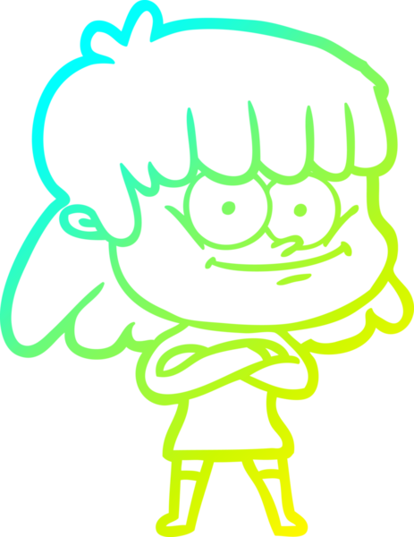 Bir insan tarafından çizilmiş gülümseyen bir karikatür çizimi