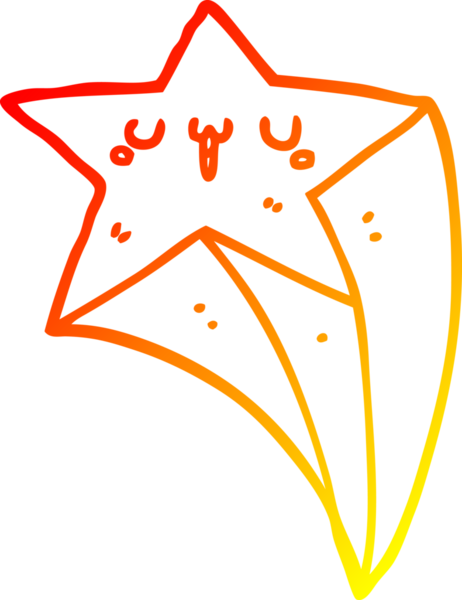 Bir insan tarafından çizilmiş bir çizgi film yıldızının sıcak çizgi çizimi