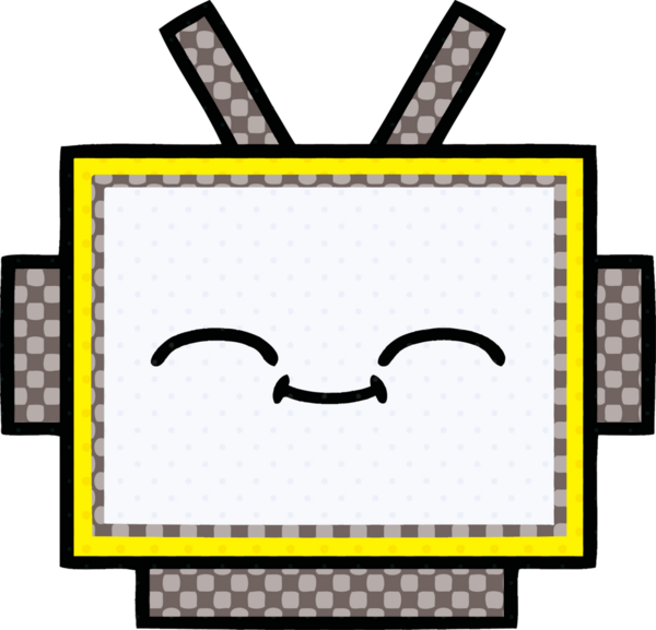 Bir insan tarafından çizilmiş robot kafanın çizgi romanı.