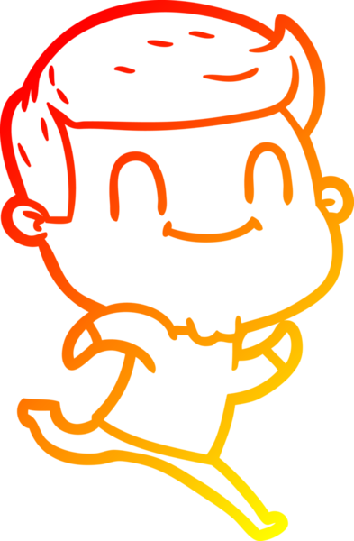 Bir insan tarafından çizilmiş, karikatür dostu bir adamın sıcak çizgi çizimi