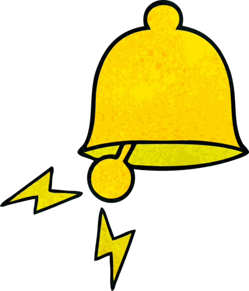 Bir insan tarafından çizilen zil retro grunge desen karikatürü.