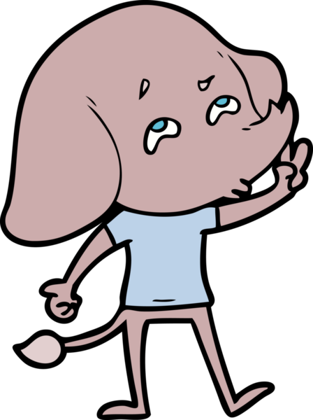 Bir insan tarafından çizilmiş karikatür fili