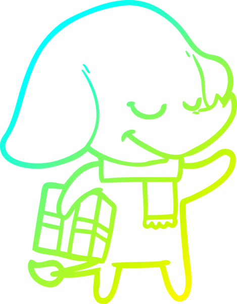 Bir insan tarafından çizilmiş bir çizgi filin soğuk gradyan çizgisi.