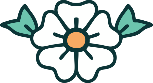 Bir insan tarafından çizilmiş bir çiçeğin ikonik dövme şekli