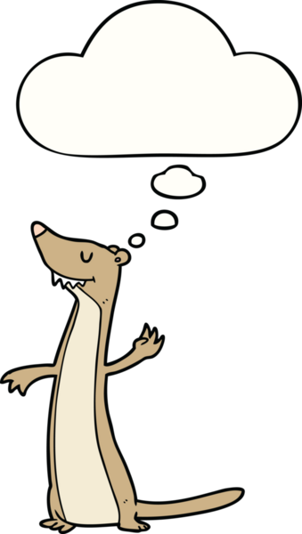 Bir insan tarafından çizilmiş düşünce baloncuklu karikatür sansarı.