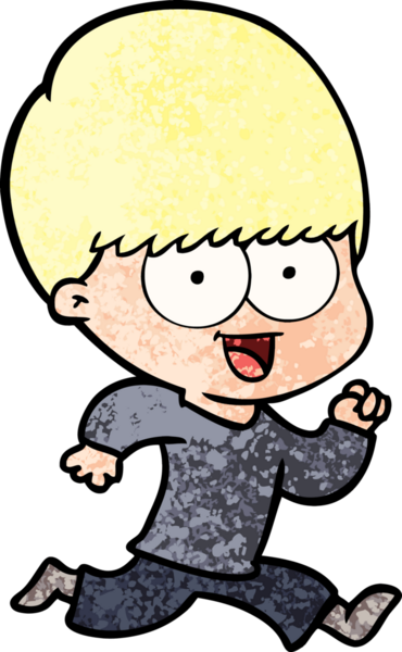 Bir insan tarafından çizilmiş mutlu çizgi film çocuğu.