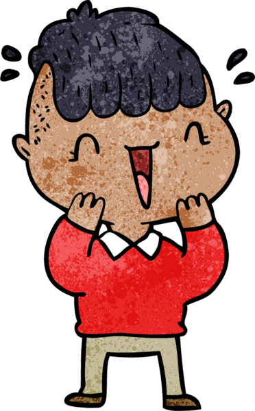 Bir insan tarafından çizilmiş mutlu çocuk.