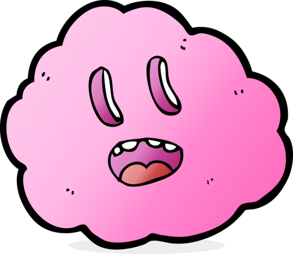 Bir insan tarafından çizilmiş karikatürümsü bulut.