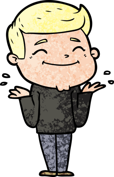 Bir insan tarafından çizilen mutlu çizgi film adamı.