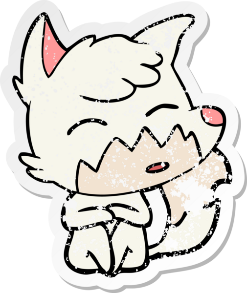 Bir insan tarafından çizilmiş tilki çizgi filminin sıkıntılı çıkartması.