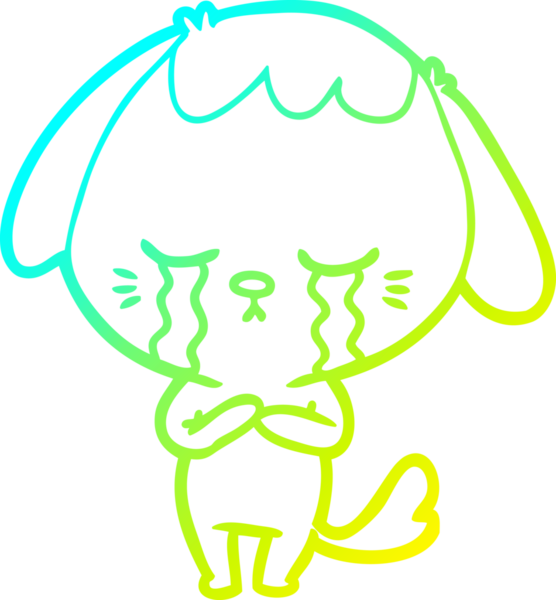 Bir insan tarafından çizilmiş ağlayan bir köpeğin soğuk gradyan çizimi