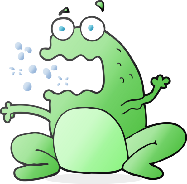 Bir insan tarafından çizilmiş serbest çizim, geğiren kurbağa.