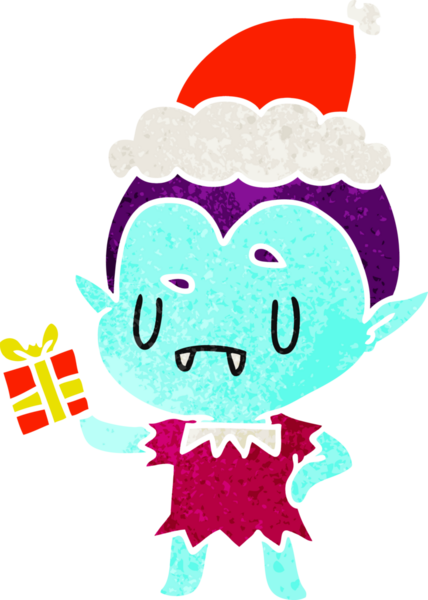 Bir insan tarafından çizilmiş Kawaii vampirinin eski bir karikatürü.