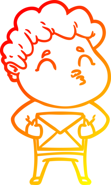 Bir insan tarafından çizilen çizgi film karakterinin sıcak çizgi çizimi