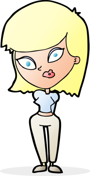 Bir insan tarafından çizilmiş, kafası karışık bir kadın.