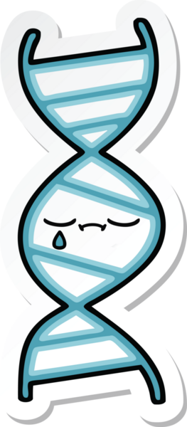 Bir insan tarafından çizilmiş şirin bir DNA ipliğinin çıkartması.