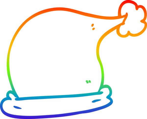 gökkuşağı gradyanı çizimi bir insan tarafından çizilmiş bir çizgi noel şapkası