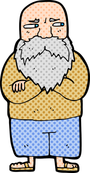 Bir insan tarafından çizilmiş yaşlı adam çizgi filmi.