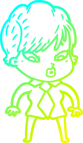 Bir insan tarafından çizilmiş bir karikatür kadın çizimi.