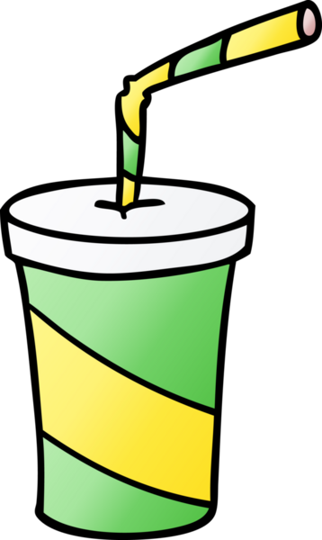 Bir insan tarafından çizilen el çizimi fast food içeceği karikatürü.