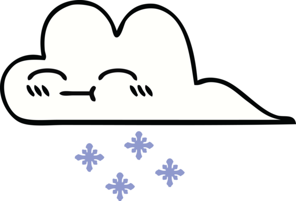 Bir insan tarafından çizilmiş güzel bir kar bulutu karikatürü