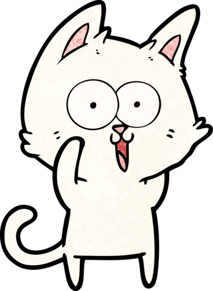 Bir insan tarafından çizilmiş komik çizgi film kedisi.