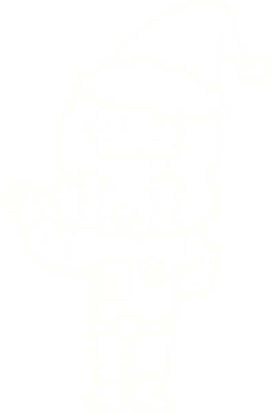 Bir insan tarafından çizilen Noel Uzaylı Tebeşiri