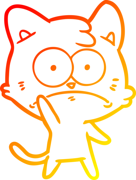 Bir insan tarafından çizilen çizgi film karakterinin sıcak gradyan çizimi