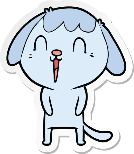 Bir insan tarafından çizilmiş şirin bir köpeğin çıkartması.