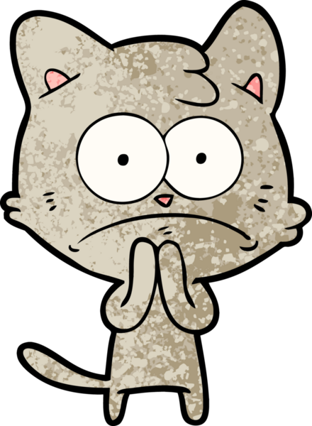 bir insan tarafından çizilmiş sinirli bir kedi.