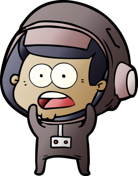 Karikatür bir insan tarafından çizilen astronotu şaşırttı.