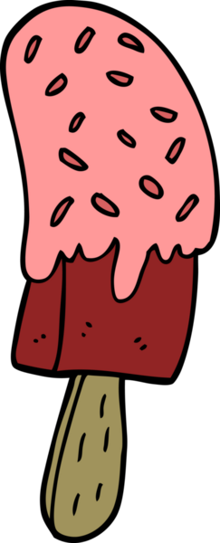 Bir insan tarafından çizilmiş karikatür dondurması.