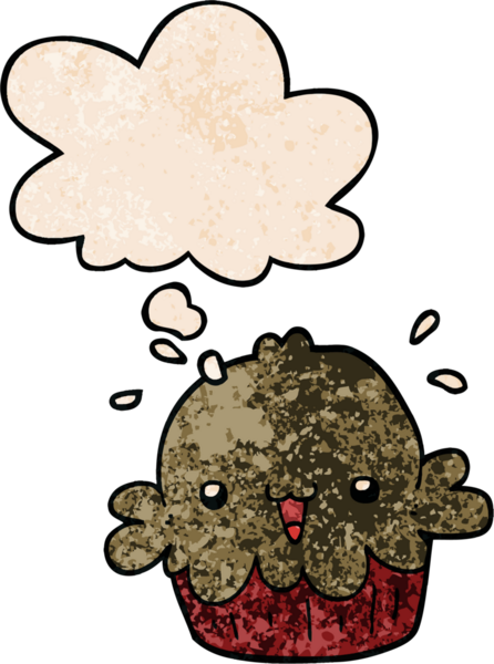 Bir insan tarafından çizilmiş grunge desenli düşünce baloncuklu şirin çizgi film turtası.