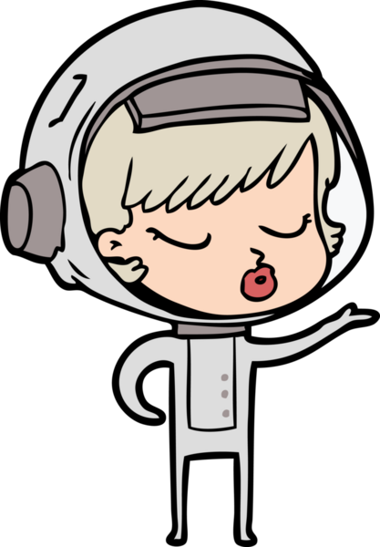 Bir insan tarafından çizilmiş güzel astronot kız.