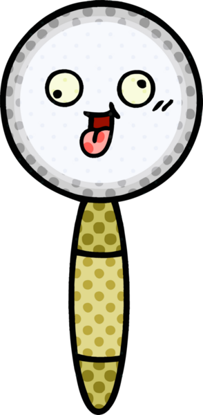 Bir insan tarafından çizilmiş bir büyüteçin çizgi roman tarzı karikatürü