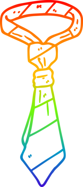 gökkuşağı gradyan çizgisi bir insan tarafından çizilmiş bir ofis kravatının çizimi