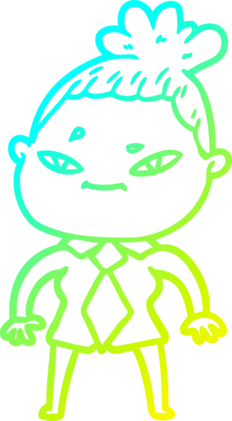 Bir insan tarafından çizilmiş bir karikatür kadın çizimi.