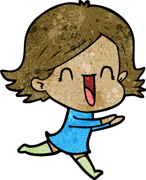 Bir insan tarafından çizilmiş mutlu bir kadın.