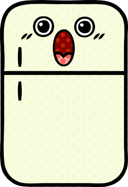 Bir insan tarafından çizilmiş buzdolabı karikatürü.