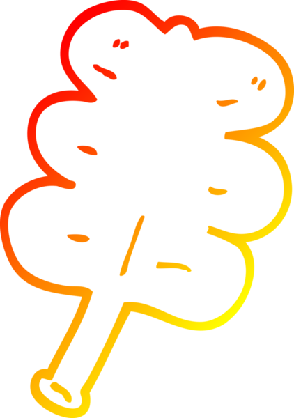 Bir insan tarafından çizilen güz yaprağının sıcak çizgi çizimi