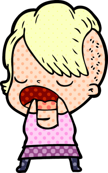 Bir insan tarafından çizilmiş havalı hippi kız çizgi filmi.