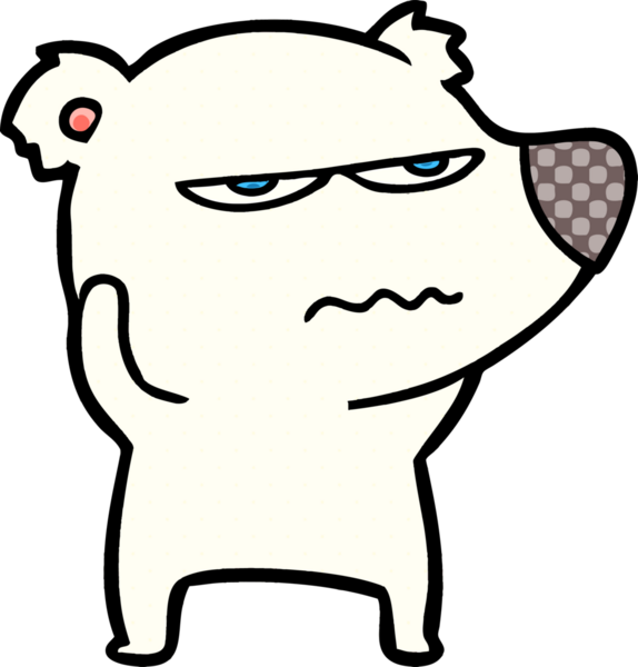 Bir insan tarafından çizilmiş kızgın ayı kutup karikatürü.