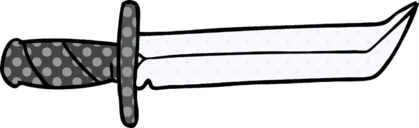 Bir insan tarafından çizilmiş kısa bir hançerin karalaması.