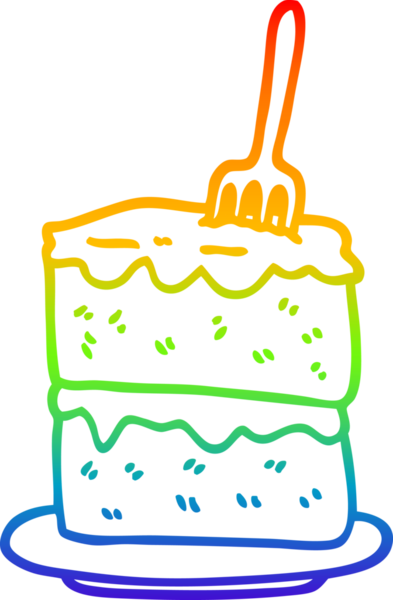 gökkuşağı gradyan çizgisi bir insan tarafından çizilmiş bir pasta dilimi
