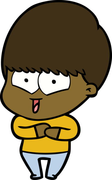 Bir insan tarafından çizilmiş mutlu çocuk çizgi filmi.