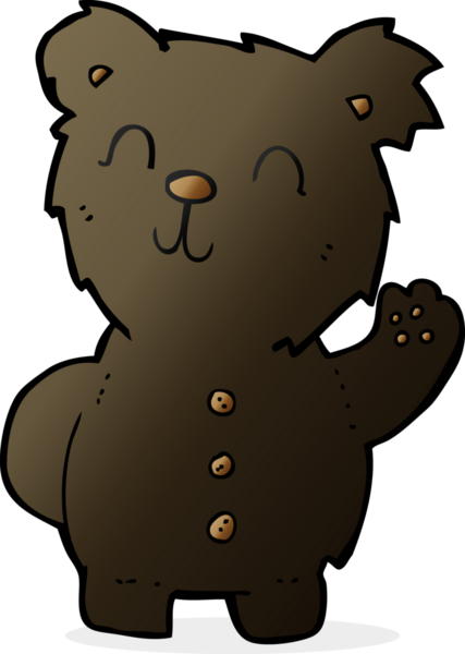 bir insan tarafından çizilmiş kara ayı çizgi filmi