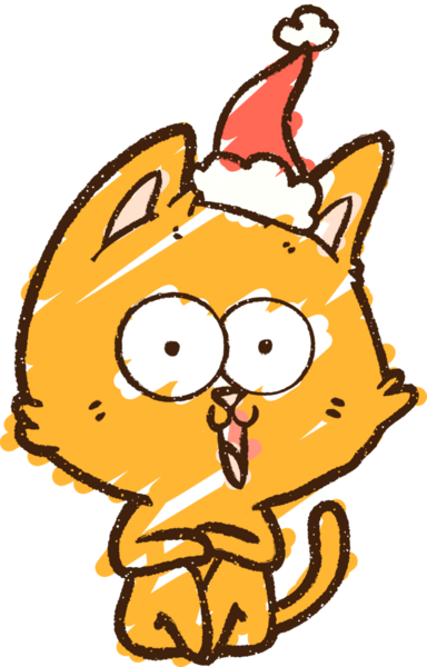 Bir insan tarafından çizilen Noel Kedisi Tebeşiri