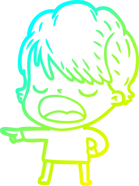 Bir insan tarafından çizilmiş bir karikatür kadın çizimi.